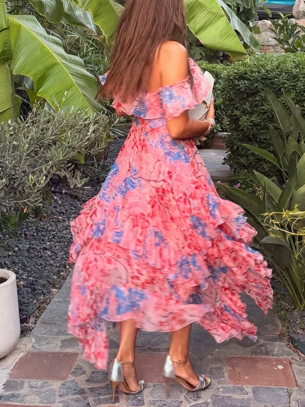 Alice + Olivia Galina Handkerchief Maxi Dress in Pink
